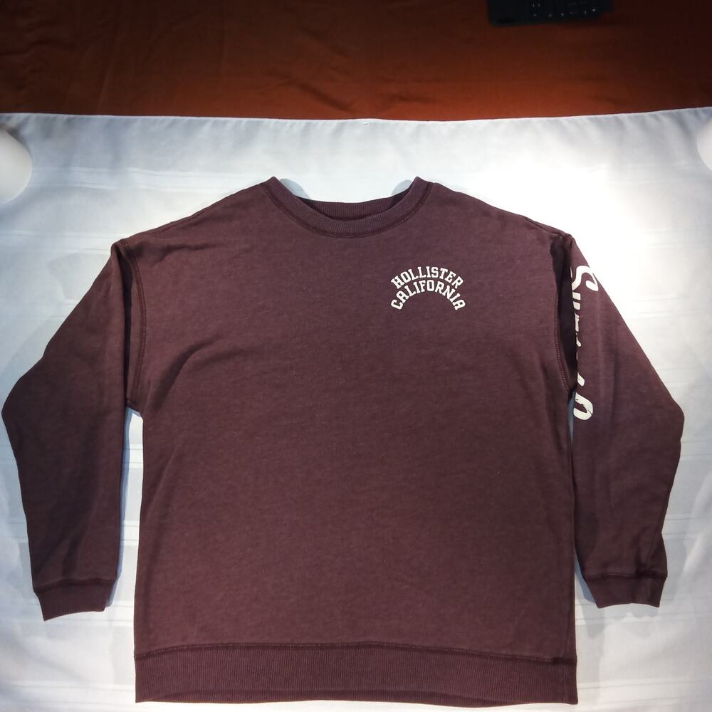 Hollister California Crewneck‎ Sweatshirt Women M Maroon Pullover Logo